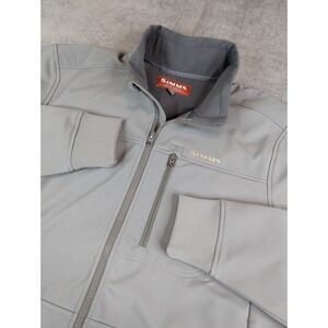 Simms Jacket Men M Gray Guide Series Full Zip Fleece Softshell Fishing Outdoors